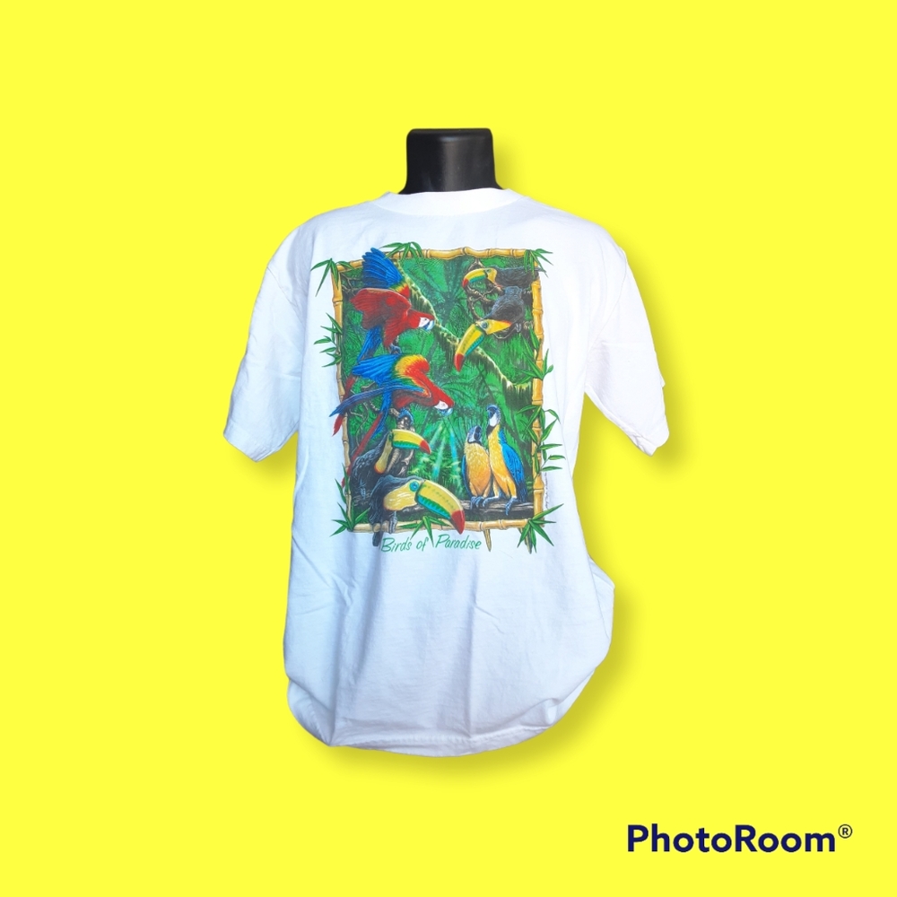 Vintage 90s human tees birds of paradise t shirt